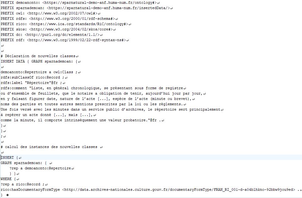Example of a class creation in the graph